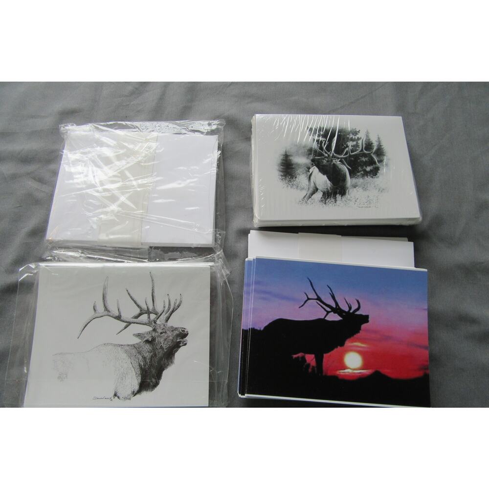 Lot Cafe Press Elk Blank Note Thank You Cards 60 New With Envelopes.